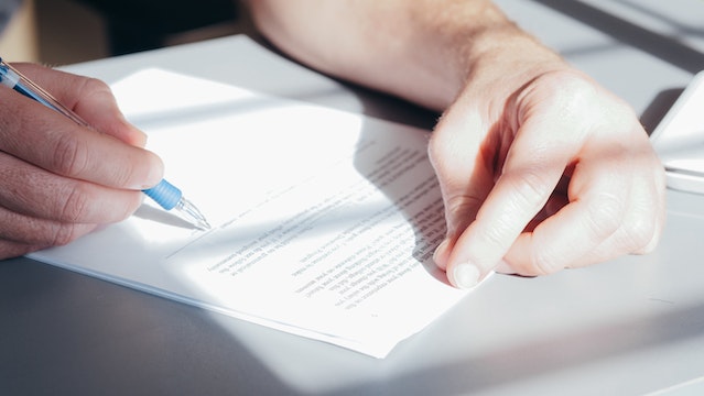 person signing lease agreement